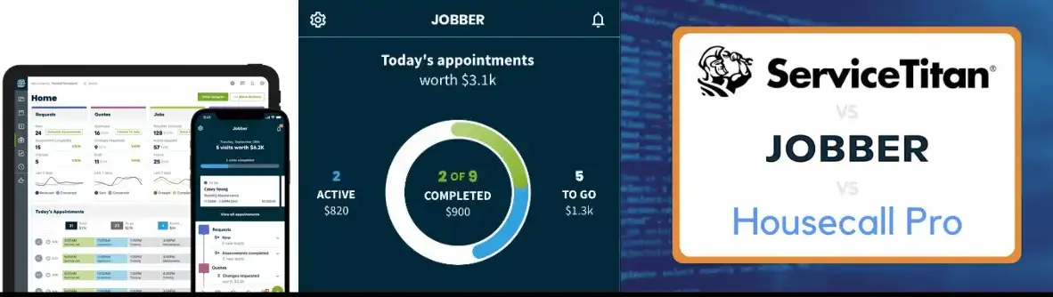 Jobber vs ServiceTitan interface comparison 2026