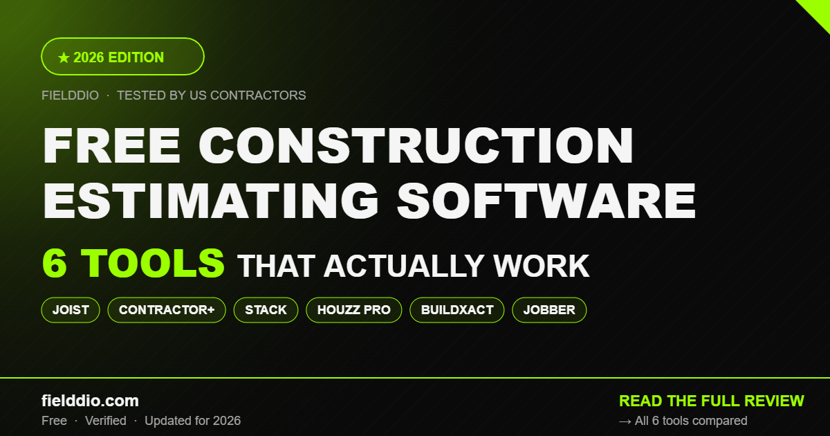 Free construction estimating software comparison for contractors in 2026